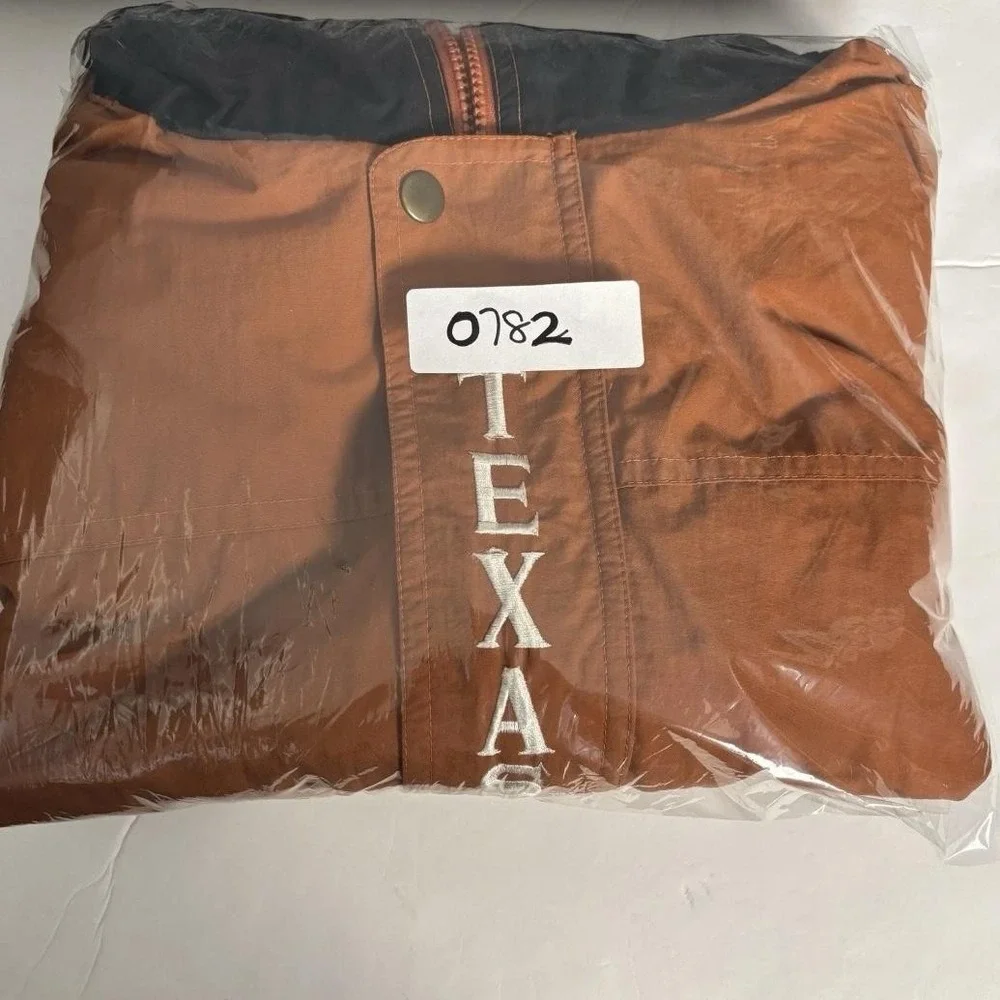 Texas‎ Longhorns Jacket Mens XL Orange NCAA Football Pullover Windbreaker Anorak